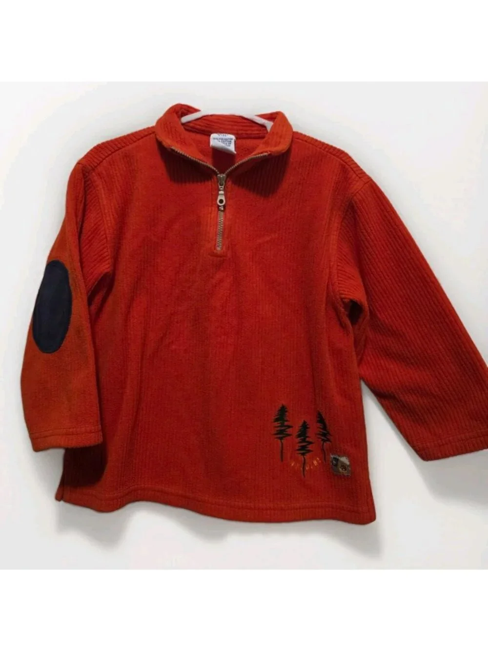 Vintage 2001 Gymboree Orange Fleece 1/4 Zip Pullover Homegrown Coll Size S 3 Yrs